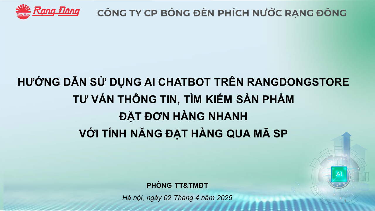 HDSD AI chatbot rangdongstore easy chatGPT